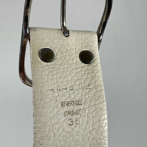 Classic Vintage Cowhide Leather Reversible Belt 38 Cream‎ Tan Mid Century MCM - Picture 3 of 5